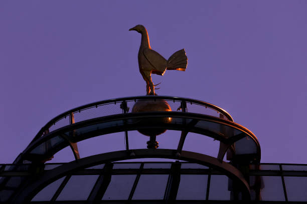 Why are Tottenham called Spurs: A general view of the Tottenham Hotspur logo on top of the stadium.