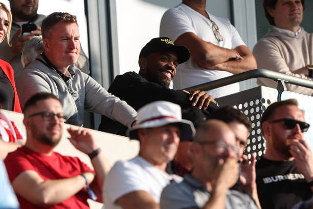 Are players allowed to bet on games: Ivan Toney in the crowd due to his suspension for betting scandal in 2023.