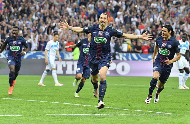Teams Zlatan Has Played For: Zlatan Ibrahimovic celebrates after scoring for Paris Saint-Germain against Marseille on May 21, 2016.