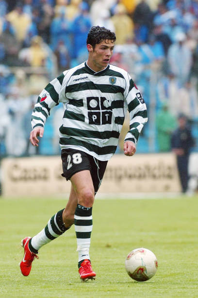 Top football academies in the world: Cristiano Ronaldo in action for the Sporting academy.