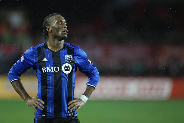 Top 10 Players to have played in the MLS: Didier Drogba in action for Montreal Impact during an MLS game.
