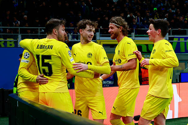 Champions League Roundup, Playoff Round: Jens Petter Hauge celebrates his goal with his teammates during the UEFA Champions League 2025/26 League Knockout Play-off Second Leg match between Inter and Bodo/Glimt at the Giuseppe Meazza on February 24, 2026.