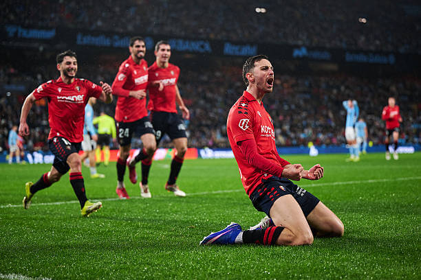 Osasuna vs Real Madrid Review: Raul Garcia celebrates his goal during the La Liga match between Osasuna and Real Madrid at El Sadar on February 21, 2026.
