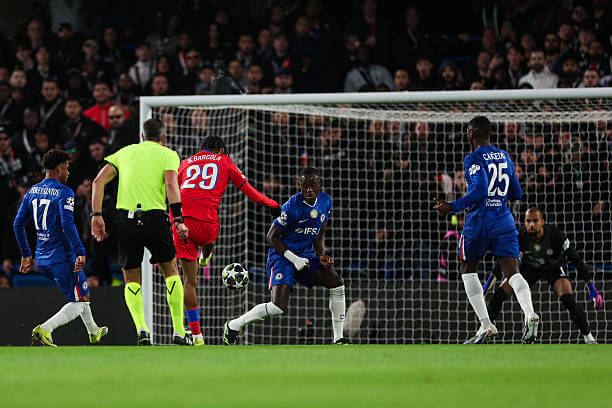 Chelsea vs PSG Review: Bradley Barcola scores during the UEFA Champions League 2025/26 Round of 16 Second Leg match between Chelsea and PSG at Stamford Bridge on March 17, 2026.