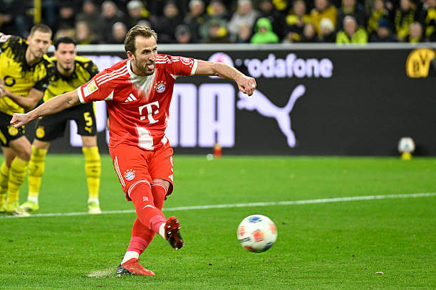Dortmund vs Bayern Munich Review: Harry Kane scores from the penalty spot during the Bundesliga match between Dortmund and Bayern Munich at the Signal Iduna Park on February 28, 2026.