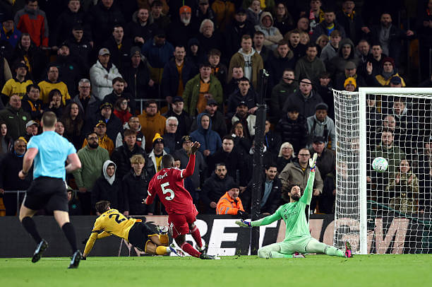 Wolves vs Liverpool Review: Rodrigo Gomes scores during the Premier League match between Wolves and Liverpool at Molineux on March 4, 2026.
