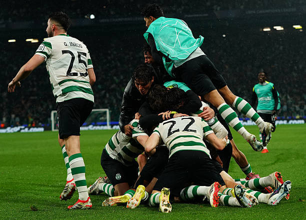 Champions League Roundup, Round of 16: Maximiliano Araujo celebrates with his teammates during the UEFA Champions League 2025/26 Round of 16 Second Leg match between Sporting CP and Bodo/Glimt at Estadio Jose Alvalade on March 17, 2026.