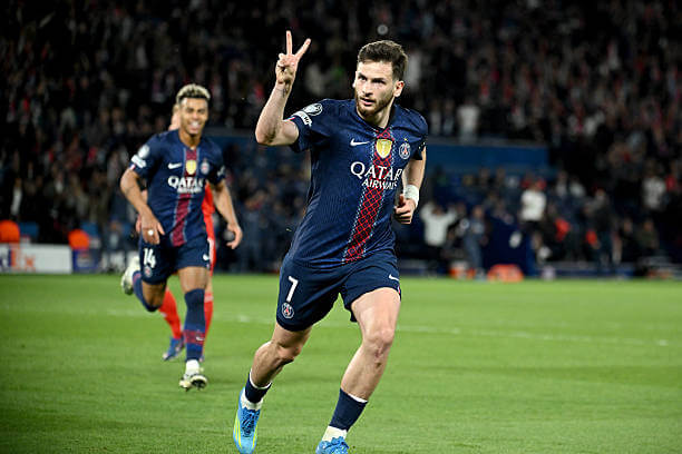 PSG vs Bayern Munich Review: Khvicha Kvaratskhelia celebrates his second goal of the game during the UEFA Champions League 2025/26 Semi Final First Leg match between PSG and Bayern Munich at Parc des Princes on April 28, 2026.