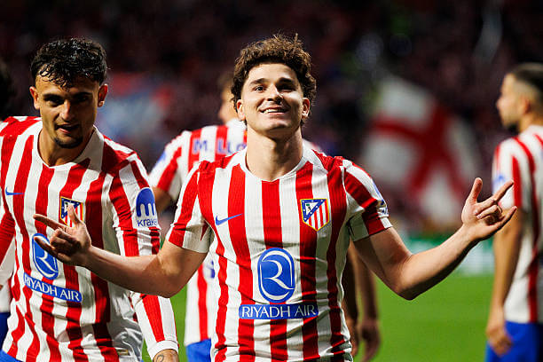 Atlético Madrid vs Arsenal Review: Julian Alvarez celebrates his goal during the UEFA Champions League 2025/26 Semi Final First Leg match between Atletico Madrid and Arsenal at the Metropolitano on April 29, 2026.