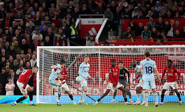 Manchester United vs Brentford Review: Mathias Jensen scores during the Premier League match between Manchester United and Brentford at Old Trafford on April 27, 2026.