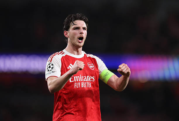 Champions League Roundup, Quarterfinals: Declan Rice celebrates after the UEFA Champions League 2025/26 Quarter-Final Second Leg match between Arsenal and Sporting CP at the Emirates Stadium on April 15, 2026.