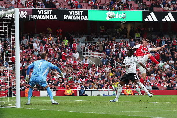 Arsenal vs Fulham Review: Viktor Gyokeres scores his second goal of the game during the Premier League match between Arsenal and Fulham at the Emirates Stadium on May 2, 2026.