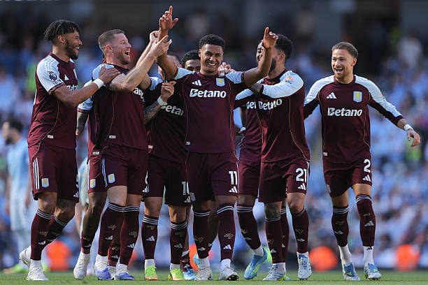 Premier League Roundup, Matchday 38: Ollie Watkins celebrates his goal with his teammates during the Premier League match between Manchester City and Aston Villa at the Etihad Stadium on May 24, 2026.