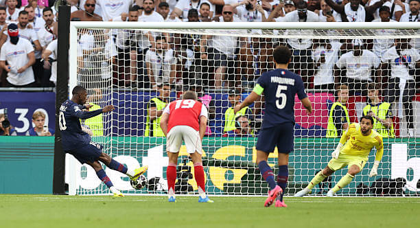 PSG vs Arsenal Review: Ousmane Dembele scores from the penalty spot during the UEFA Champions League Final match between PSG and Arsenal at the Puskas Arena on May 30, 2026.