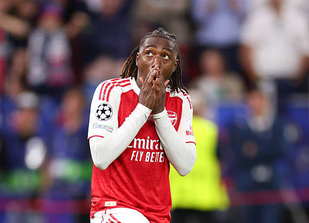 PSG vs Arsenal Review: Eberechi Eze reacts after missing his penalty during the UEFA Champions League Final match between PSG and Arsenal at the Puskas Arena on May 30, 2026.