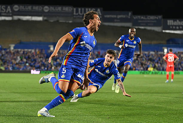La Liga Roundup, Matchday 38: Luis Milla celebrates his goal during the La Liga match between Getafe and Osasuna at Coliseum Alfonso Perez on May 23, 2026.