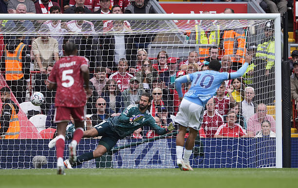 Liverpool vs Nottingham Forest Review: Morgan Gibbs-White scores from the penalty spot during the Premier League match between Liverpool and Nottingham Forest at Anfield on August 29, 2026.