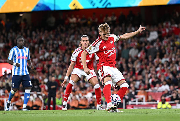 Arsenal vs Coventry Review: Martin Odegaard scores during the Premier League 2026/27 match between Arsenal and Coventry City at Emirates Stadium on August 21, 2026.