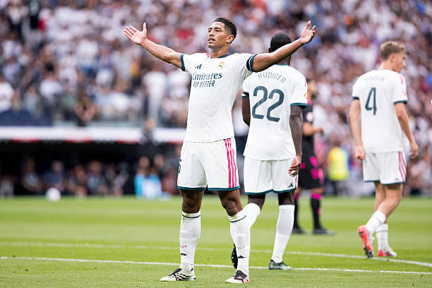 Real Madrid vs Malaga Review: Jude Bellingham celebrates during the LaLiga 2026/27 match between Real Madrid and Malaga at the Estadio Santiago Bernabeu on August 30, 2026.