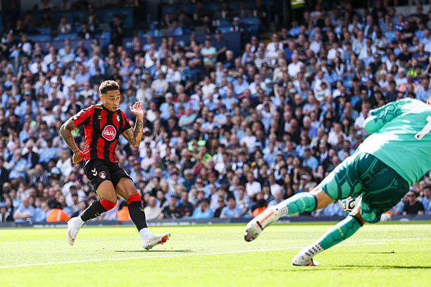 Manchester City vs Bournemouth Review: Marcus Tavernier scores during the Premier League 2026/27 match between Manchester City and AFC Bournemouth at the Etihad Stadium on August 23, 2026.