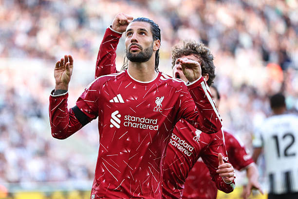 Newcastle vs Liverpool Review: Dominik Szoboszlai celebrates after scoring from the penalty spot during the Premier League 2026/27 match between Newcastle and Liverpool at St James' Park on August 23, 2026.