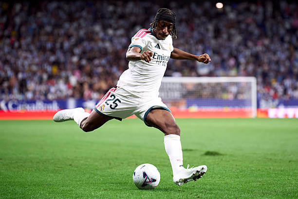 Espanyol vs Real Madrid Review: Yan Diomande in action during the LaLiga match between Espanyol and Real Madrid at the RCDE Stadium on August 22, 2026.