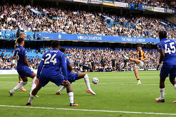 Chelsea vs Hull Review: Mohamed Belloumi scores his second goal of the game during the Premier League 2026/27 match between Chelsea and Hull City at Stamford Bridge on September 12, 2026.