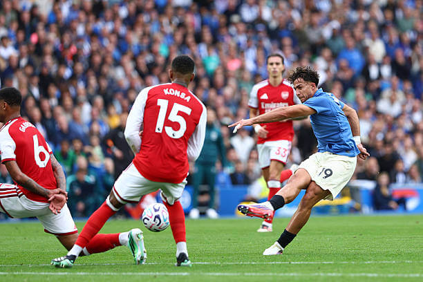 Brighton vs Arsenal Review: Charalampos Kostoulas scores during the Premier League 2026/27 match between Brighton and Arsenal at Amex Stadium on September 19, 2026.