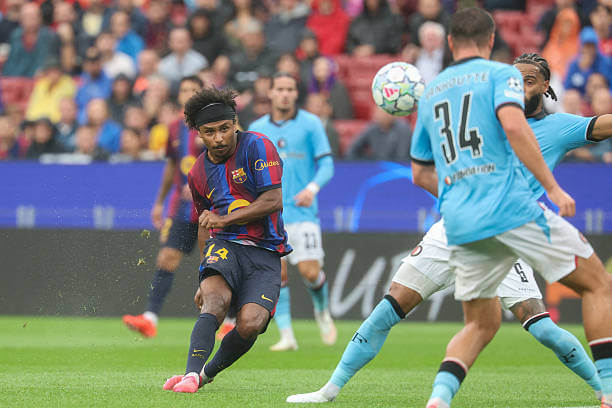 Barcelona vs Feyenoord Review: Karim Adeyemi scores during the UEFA Champions League 2026/27 League Phase MD1 match between Barcelona and Feyenoord at Camp Nou on September 09, 2026.