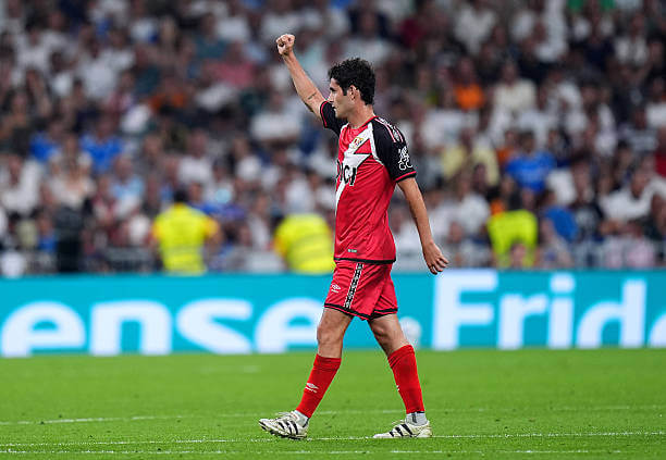 Real Madrid vs Rayo Vallecano Review: Sergio Camello celebrates his goal during the LaLiga match between Real Madrid and Rayo Vallecano at the Santiago Bernabeu on September 12, 2026.