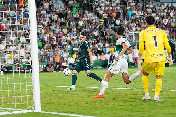 Elche vs Real Madrid Review: Carlos Espi scores during the LaLiga match between Elche and Real Madrid at Estadio Manuel Martinez Valero on September 15, 2026.