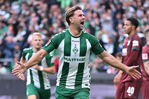 Bundesliga Roundup, Matchday 4: Niclas Füllkrug celebrates his goal during the Bundesliga 2026/27 match between Werder Bremen vs Augsburg at Weserstadion on September 19, 2026.