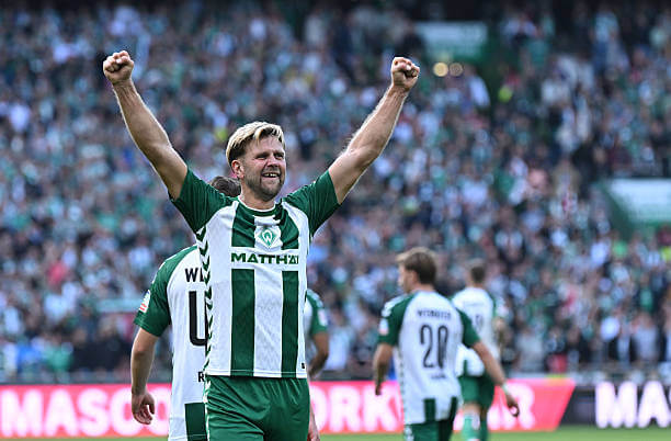 Bundesliga Roundup, Matchday 2: Niclas Füllkrug celebrates his goal during the Bundesliga 2026/27 match between Werder Bremen and RB Leipzig at Weserstadion on September 5, 2026.