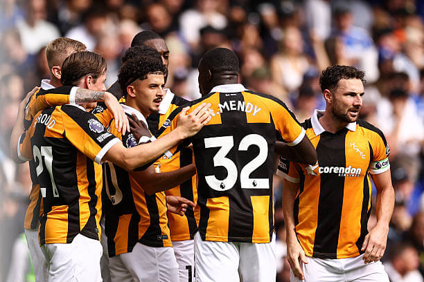 Chelsea vs Hull Review: Hull City players celebrate during the Premier League 2026/27 match between Chelsea and Hull City at Stamford Bridge on September 12, 2026.
