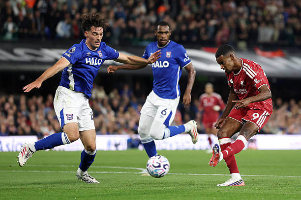 Ipswich vs Liverpool Review: Alexander Isak scores his second goal of the game during the Premier League match between Ipswich and Liverpool at Portman Road on September 4, 2026.