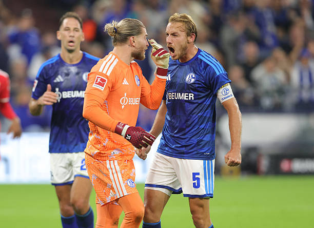 Bundesliga Roundup, Matchday 2: Loris Karius and Timo Becker celebrate during the Bundesliga 2026/27 match between Schalke 04 and Bayern Munich at Veltins-Arena on September 5, 2026.