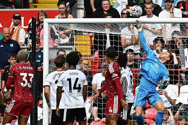 Liverpool vs Fulham Review: Bernd Leno makes a save during the Premier League 2026/27 match between Liverpool and Fulham at Anfield on September 12, 2026.