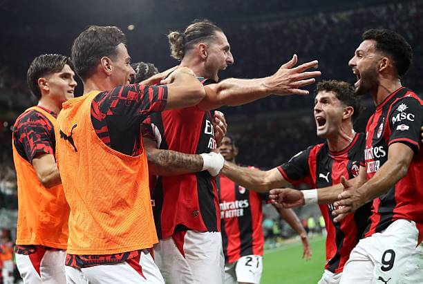 Serie A Roundup, Matchday 5: AC Milan players celebrate during the Serie A match between AC Milan and Lecce at the San Siro on September 20, 2026.
