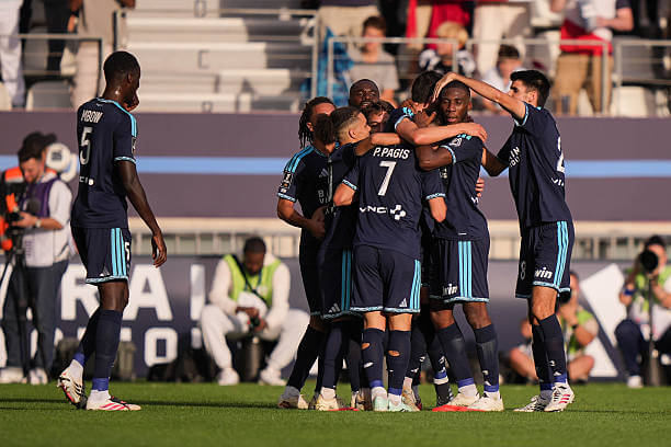 Ligue 1 Roundup, Matchday 5: Paris FC players celebrate during Ligue 1 match between Paris FC and Strasbourg at Stade Jean Bouin on September 19, 2026.