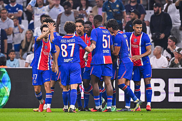 Ligue 1 Roundup, Matchday 5: PSG players celebrate during the Ligue 1 match between Marseille and PSG at the Velodrome on September 20, 2026.