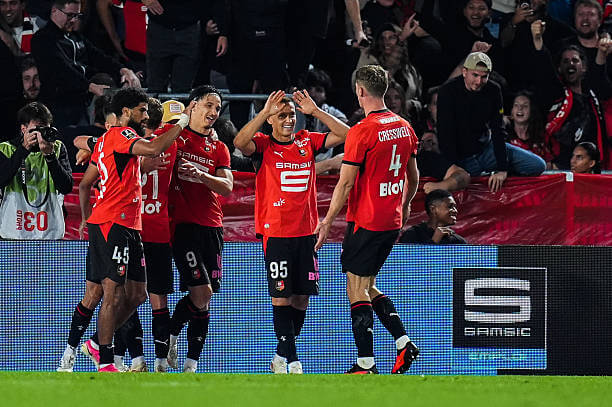 Ligue 1 Roundup, Matchday 4: Rennes players celebrates during the Ligue 1 match between Rennes and Marseille at Roazhon Park on September 11, 2026.