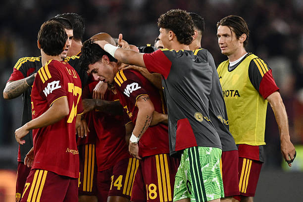 Roma vs Atalanta Review: Matias Soule celebrates his goal with his teammates during the Serie A match between AS Roma and Atalanta at the Stadio Olimpico on September 05, 2026.