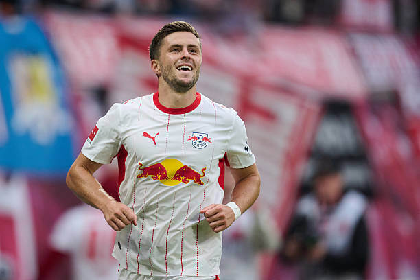 Bundesliga Roundup, Matchday 7: Christoph Baumgartner celebrates after scoring goal during the Bundesliga 2026/27 match between RB Leipzig and SV Elversberg at Red Bull Arena on October 24, 2026.