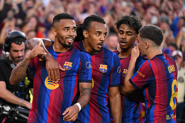 Barcelona vs Getafe Review: Barcelona players celebrate during the LaLiga 2026/27 match between Barcelona and Getafe at the Camp Nou on October 10, 2026.