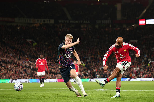 Manchester United vs Tottenham Review: Bryan Mbeumo scores during the Premier League 2026/27 match between Manchester United and Tottenham at Old Trafford on October 10, 2026.