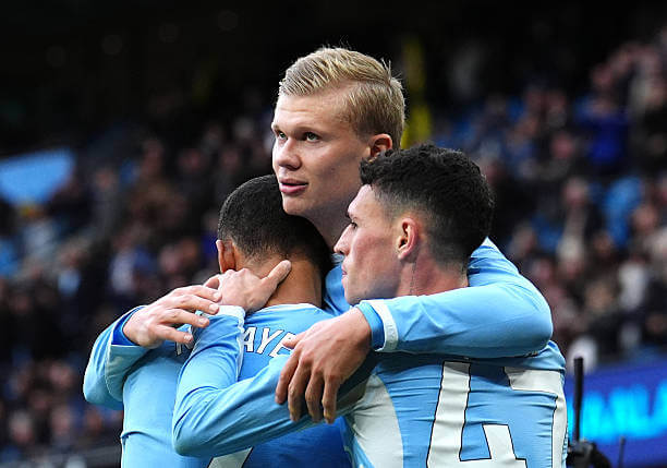 Manchester City vs Ipswich Review: Erling Haaland celebrates during the Premier League 2026/27 match between Manchester City and Ipswich at the Etihad Stadium on October 17, 2026.