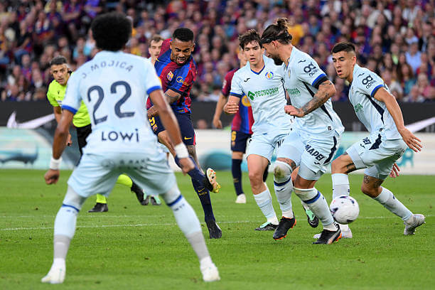Barcelona vs Getafe Review: Gabriel Jesus scores during the LaLiga 2026/27 match between Barcelona and Getafe at the Camp Nou on October 10, 2026.