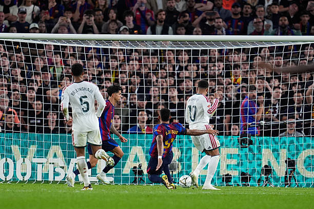 Barcelona vs Real Madrid Review: Kylian Mbappe scores his second goal of the game during the LaLiga 2026/27 match between Barcelona and Real Madrid at the Camp Nou on October 25, 2026.