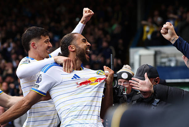 Leeds vs Manchester United Review: Dominic Calvert-Lewin celebrates during the Premier League 2026/27 match between Leeds and Manchester United at Elland Road on October 18, 2026.
