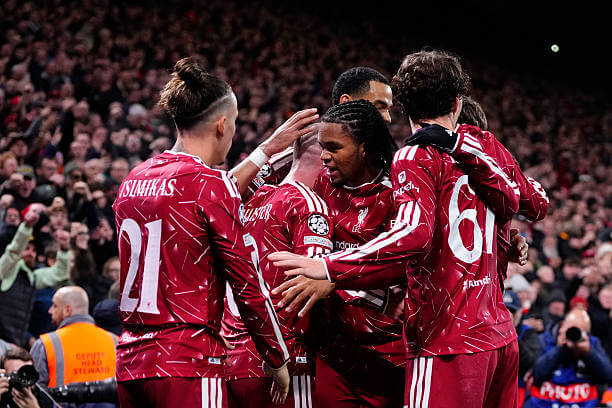 Liverpool vs Villarreal Review: Liverpool players celebrate during the UEFA Champions League 2026/27 League Phase MD3 match between Liverpool and Villarreal at Anfield on October 20, 2026.